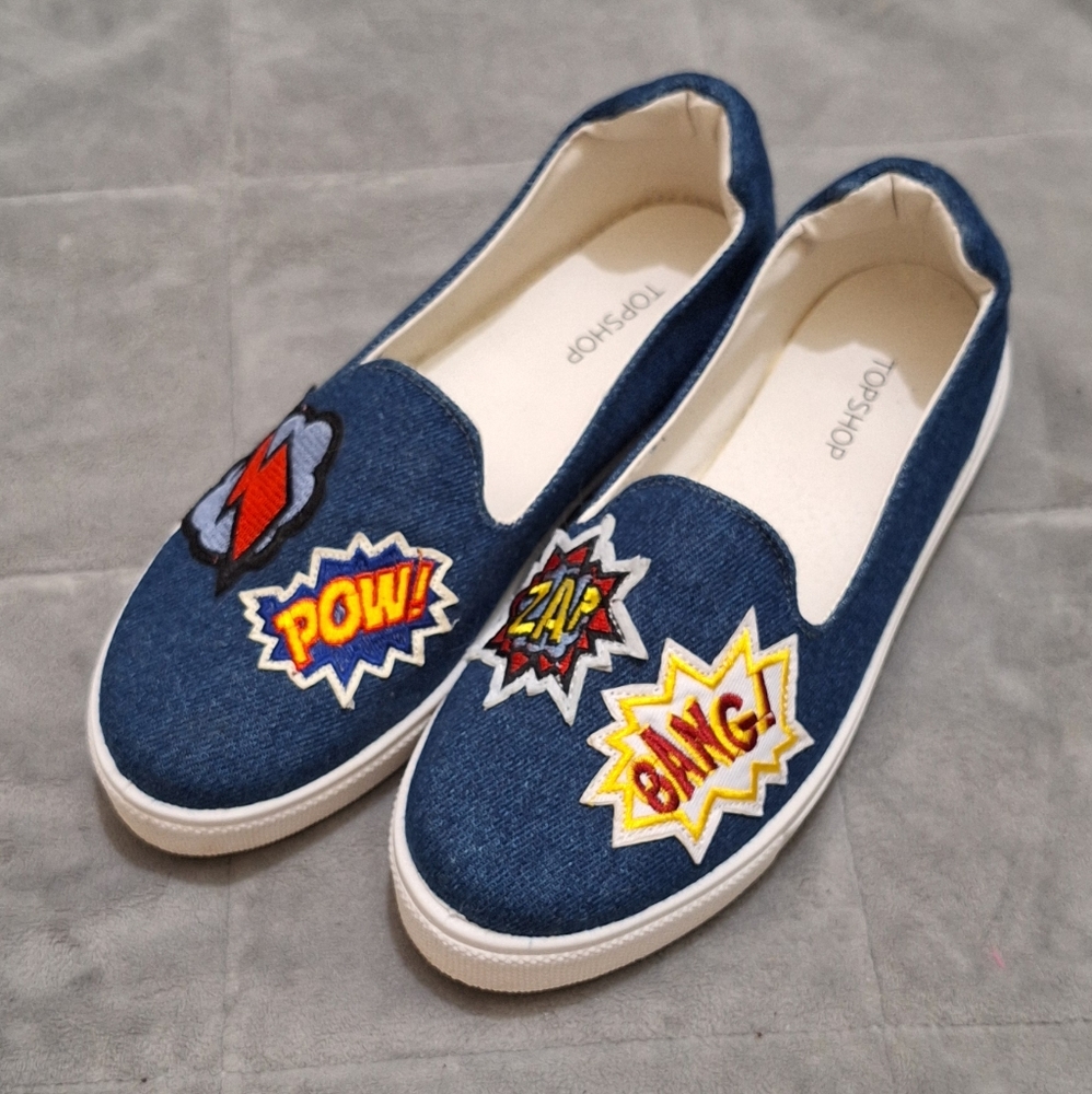 Topshop Denim Patch Shoes